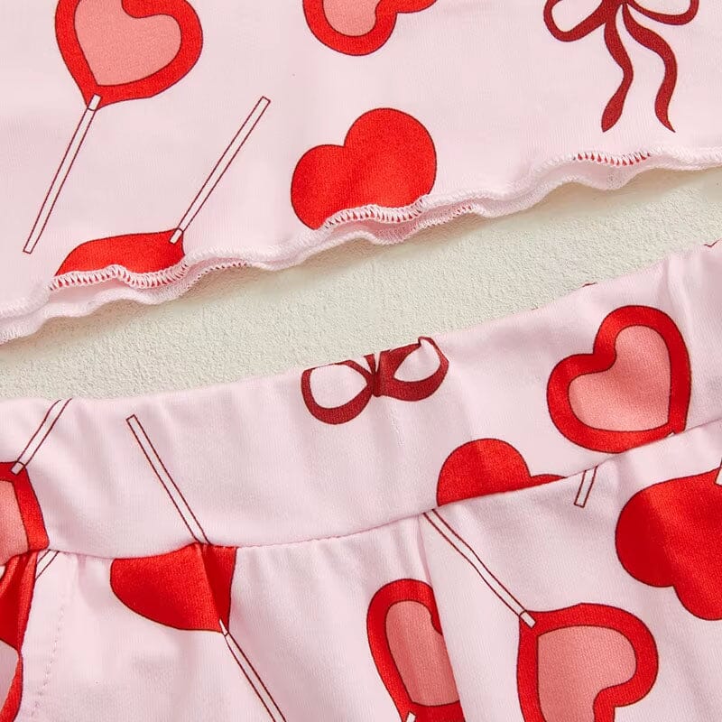 Short Sleeve Candy Heart Baby Set