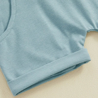 Palm Trees Solid Shorts Baby Set