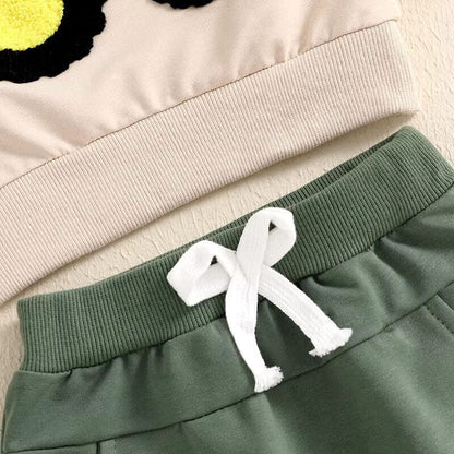 Long Sleeve Tractor Solid Pants Baby Set