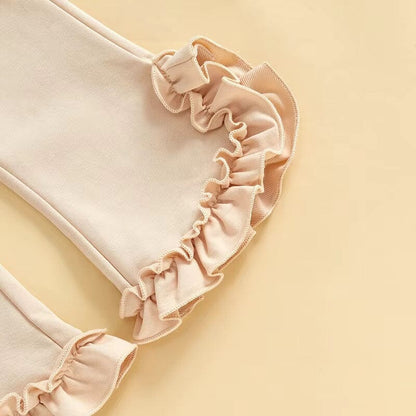 Long Sleeve Ruffles Hoodie Toddler Set
