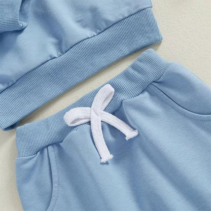 Color Block Striped Hoodie Baby Set