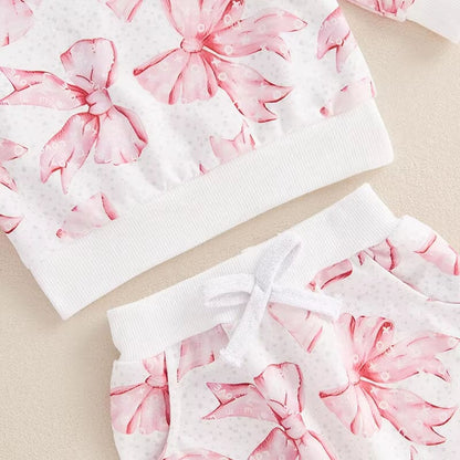 Valentine's Day Bows Baby Set