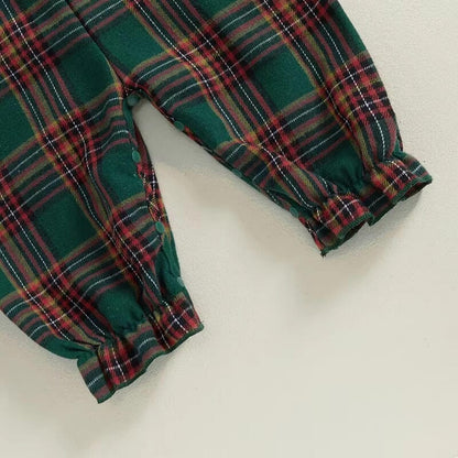 Christmas Vintage Plaid Baby Jumpsuit