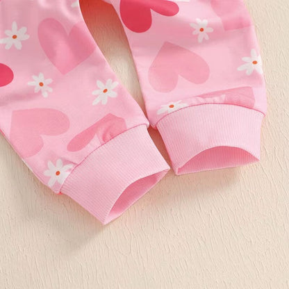 Long Sleeve Valentine's Day Floral Baby Set