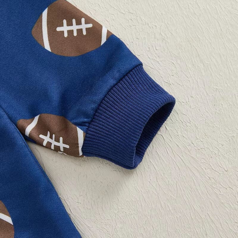 Long Sleeve Blue Football Baby Set