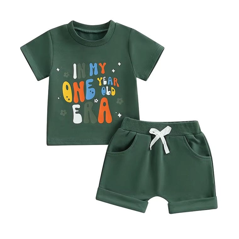 Short Sleeve First Birthday Era Baby Set