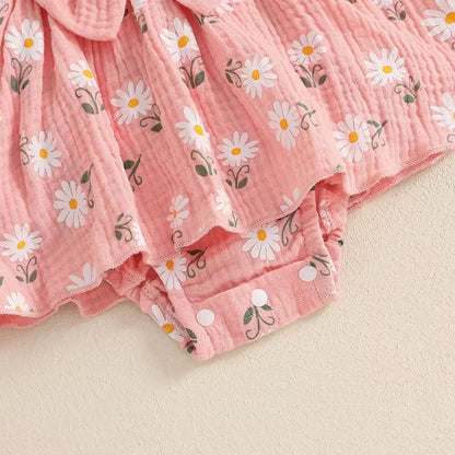 Puff Sleeve Daisy Baby Romper