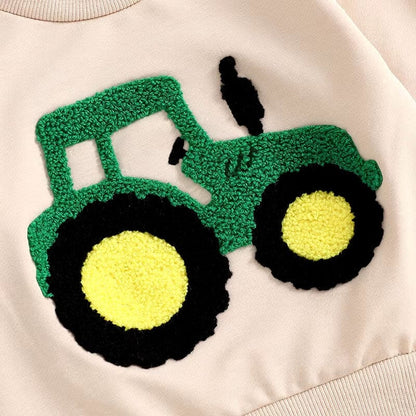 Long Sleeve Tractor Solid Pants Baby Set