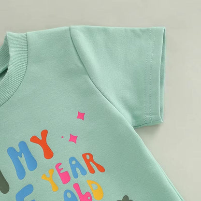 Short Sleeve First Birthday Era Baby Set