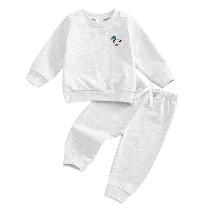 Long Sleeve Duck Embroidered Toddler Set