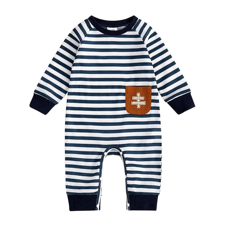 Long Sleeve Striped Baby Jumpsuit