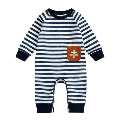 Long Sleeve Striped Baby Jumpsuit