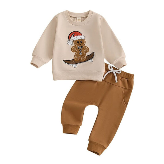 Gingerbread Skater Christmas Baby Set