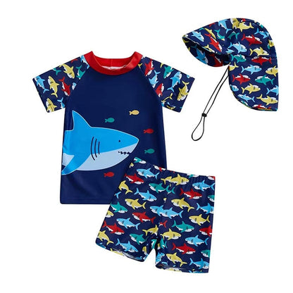 Short Sleeve Shark Toddler Swimsuit