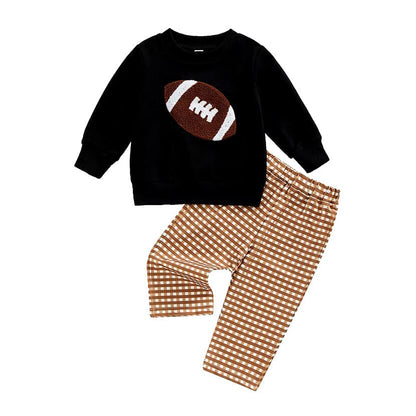 Football Plaid Pants Toddler Set