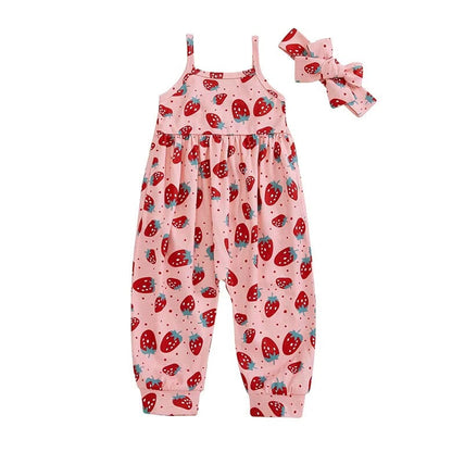 Sleeveless Strawberry Toddler Jumpsuit