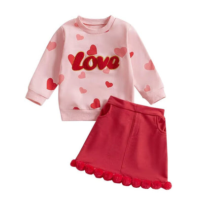 Love Red Skirt Toddler Set