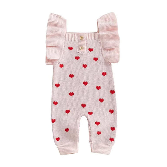 Ruffle Sleeve Valentine’s Day Baby Jumpsuit
