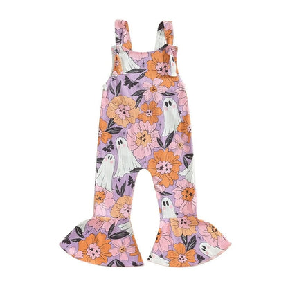 Floral Ghosts Flared Toddler Jumpsuit