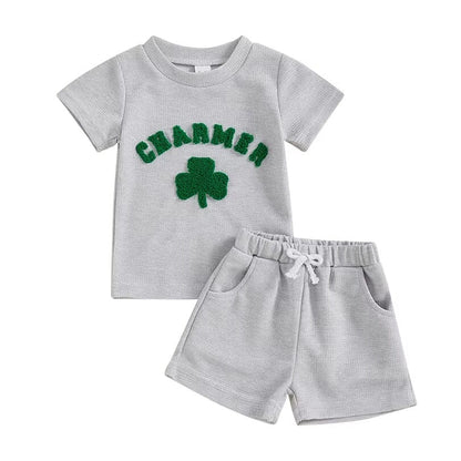 Short Sleeve Charmer Waffle Baby Set