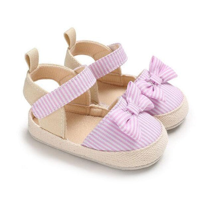 Striped Bowknot Baby Sandals