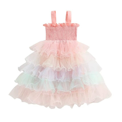 Sleeveless Layered Tulle Toddler Dress