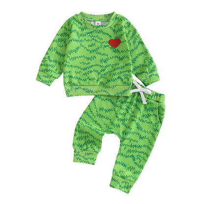 Long Sleeve Grinch Heart Baby Set