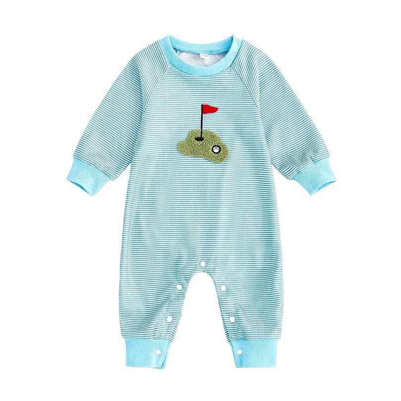 Long Sleeve Striped Golf Baby Jumpsuit
