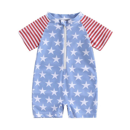 Short Sleeve American Baby Swimsuit