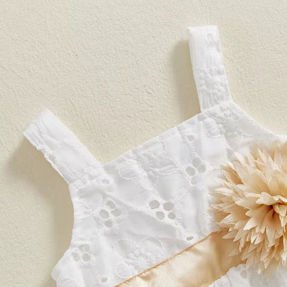 Sleeveless White Baby Romper