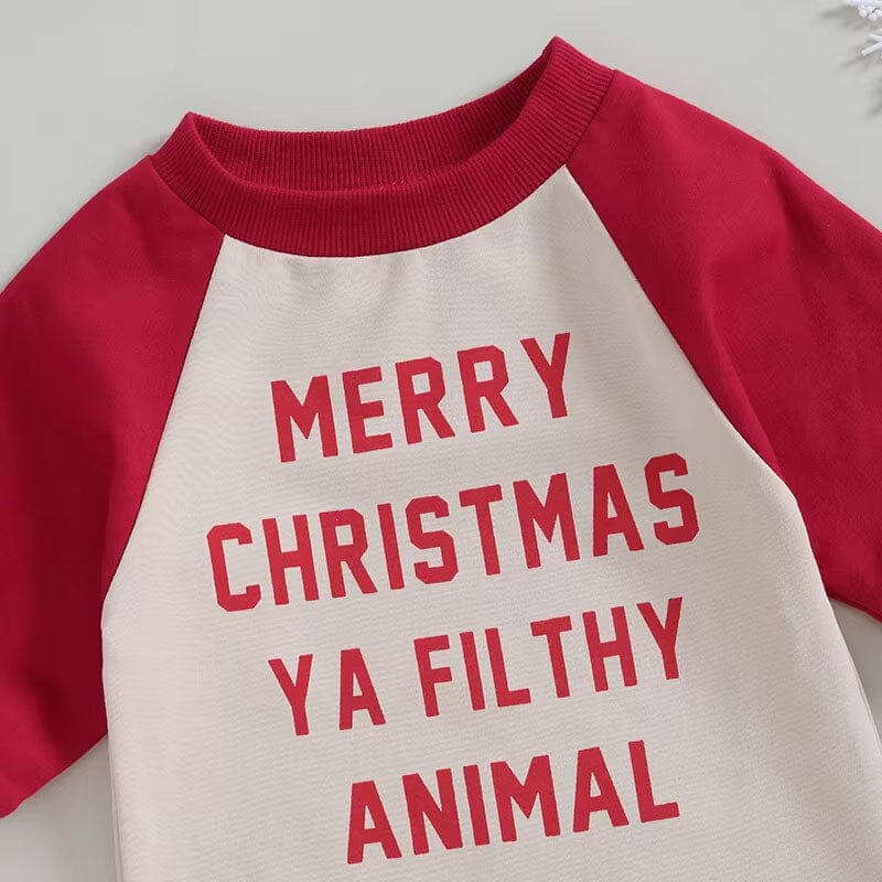 Merry Christmas Ya Filthy Animal Baby Jumpsuit
