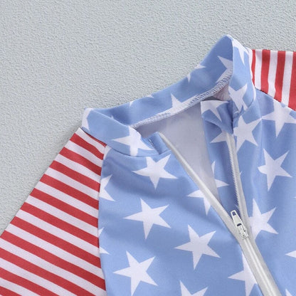Short Sleeve American Baby Swimsuit