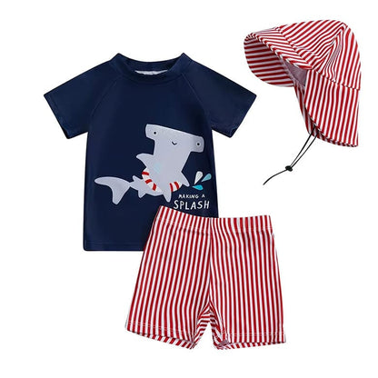 Short Sleeve Shark Toddler Swimsuit