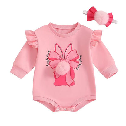 Long Sleeve Easter Bunny Baby Romper