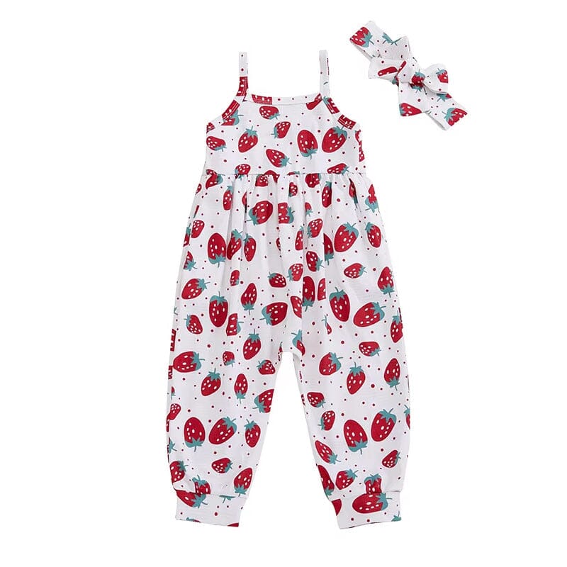 Sleeveless Strawberry Toddler Jumpsuit
