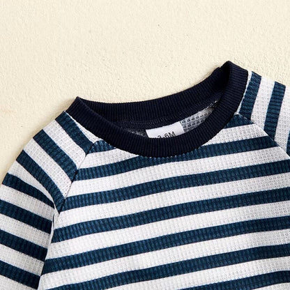 Long Sleeve Striped Baby Jumpsuit