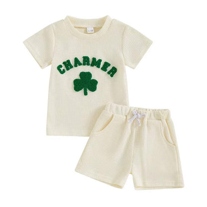 Short Sleeve Charmer Waffle Baby Set