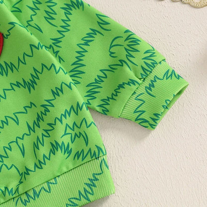 Long Sleeve Grinch Heart Baby Set