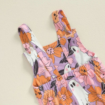 Floral Ghosts Flared Toddler Jumpsuit