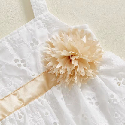 Sleeveless White Baby Romper