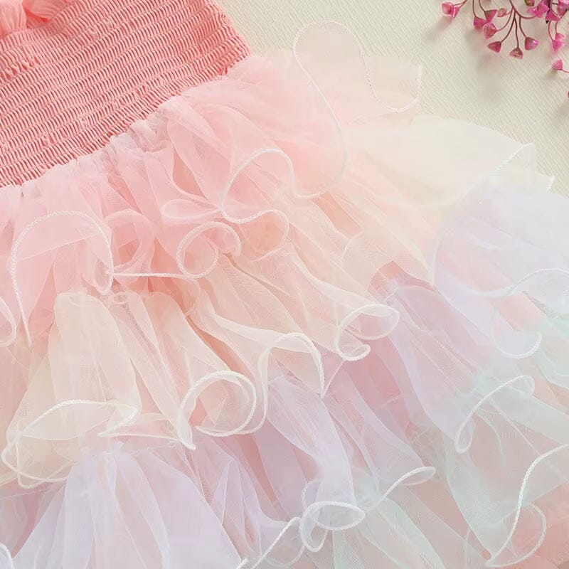Sleeveless Layered Tulle Toddler Dress
