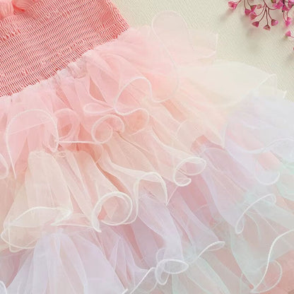Sleeveless Layered Tulle Toddler Dress