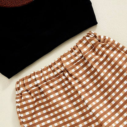 Football Plaid Pants Toddler Set