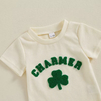Short Sleeve Charmer Waffle Baby Set