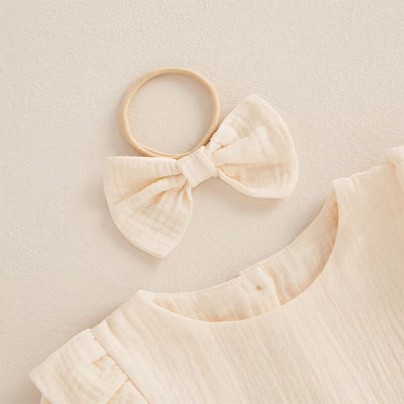 Long Sleeve Solid Ruffled Toddler Dress