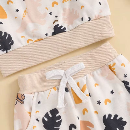 Long Sleeve Dino Leaves Baby Set