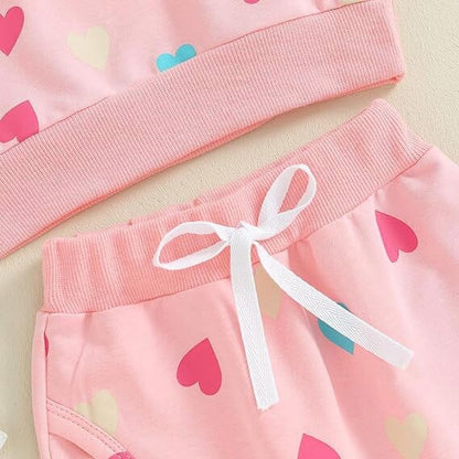 Long Sleeve Hearts Baby Set