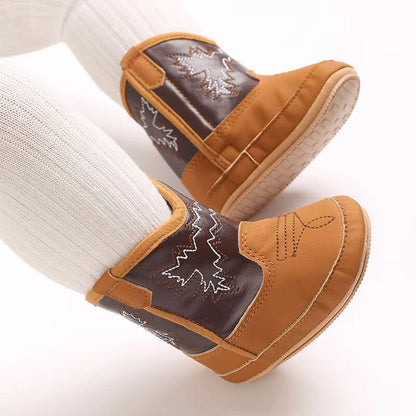 Brown Christmas Baby Boots