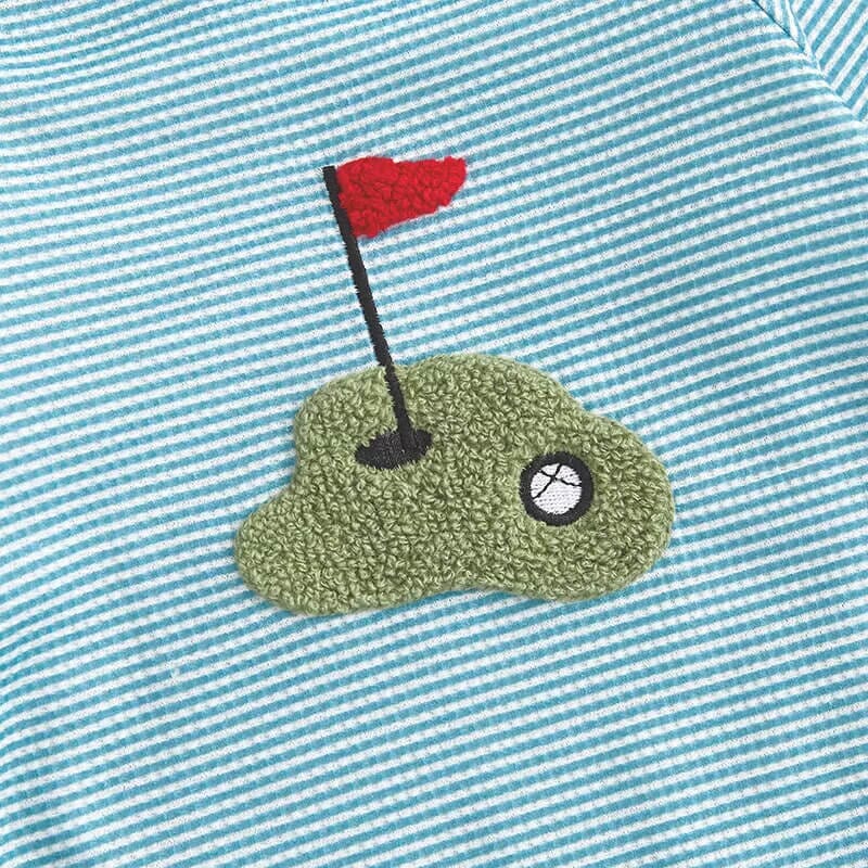 Long Sleeve Striped Golf Baby Jumpsuit