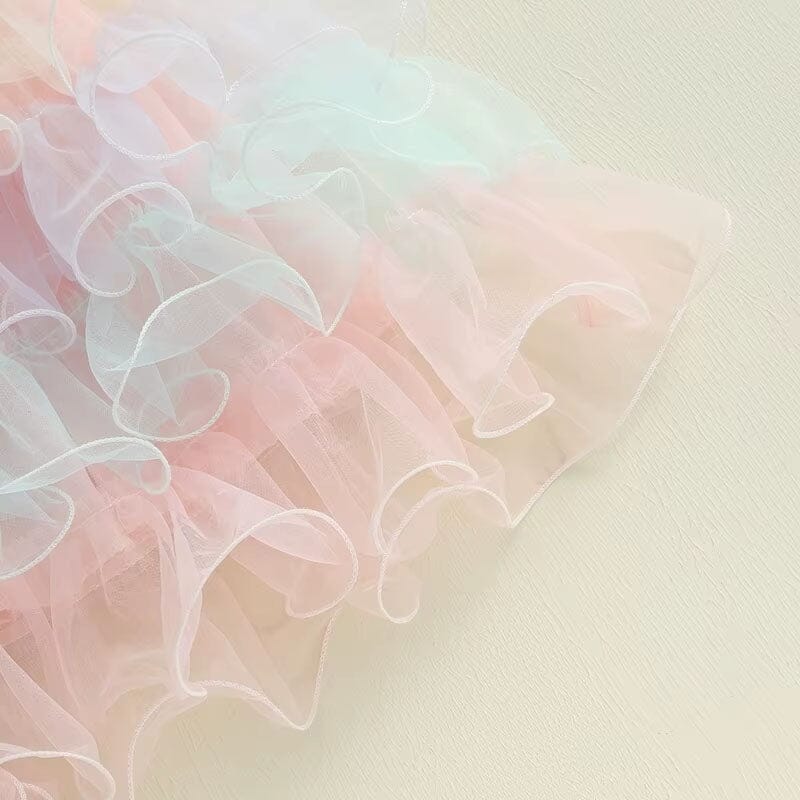 Sleeveless Layered Tulle Toddler Dress